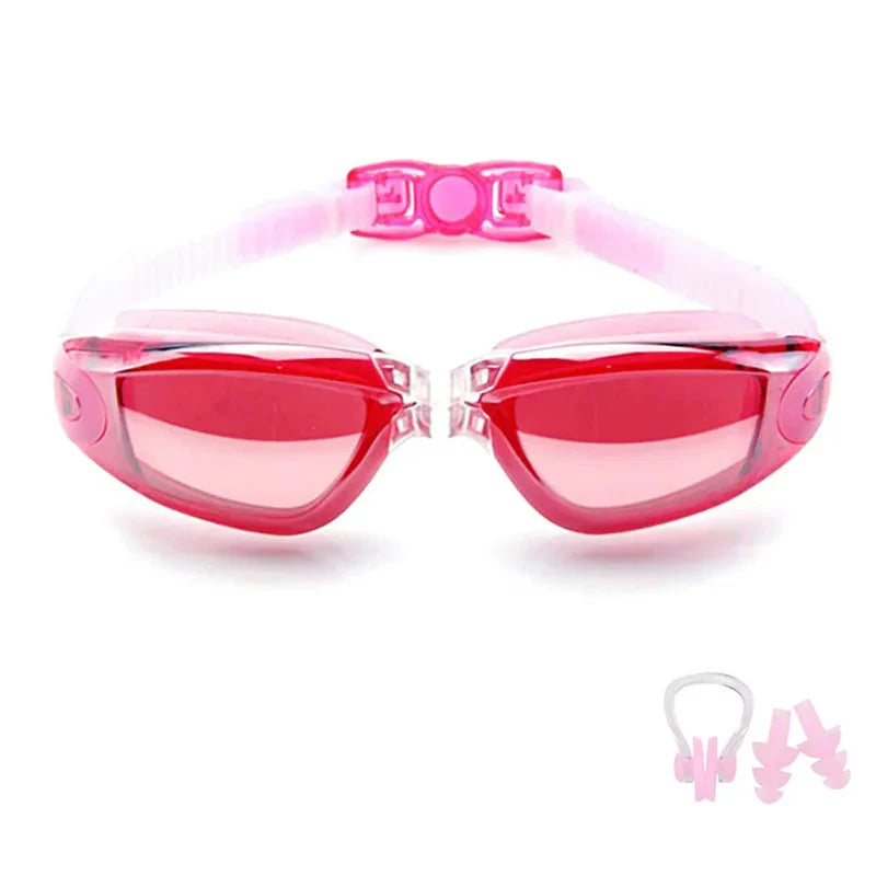 Swimming Goggles - Anti-Fog UV Protection, Waterproof, Adjustable Silicone