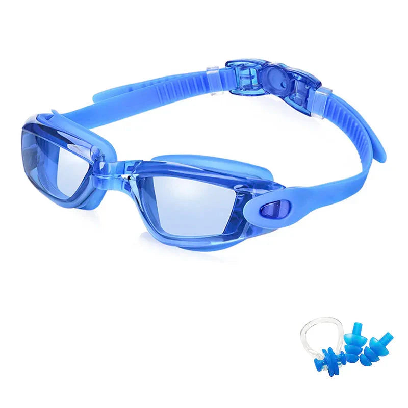 Swimming Goggles - Anti-Fog UV Protection, Waterproof, Adjustable Silicone