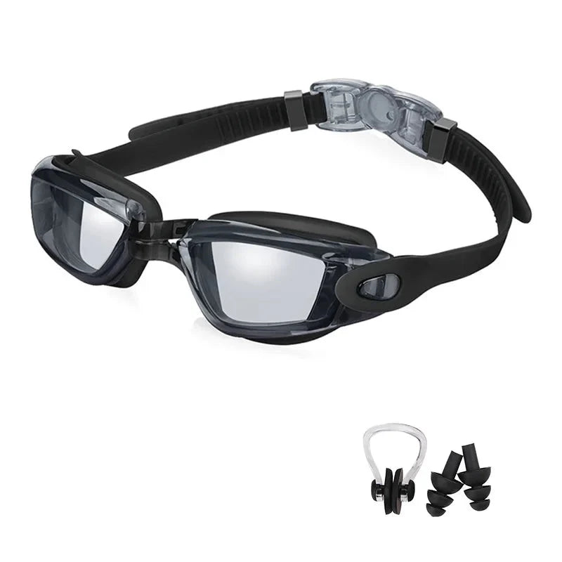 Swimming Goggles - Anti-Fog UV Protection, Waterproof, Adjustable Silicone