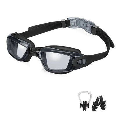 Swimming Goggles - Anti-Fog UV Protection, Waterproof, Adjustable Silicone