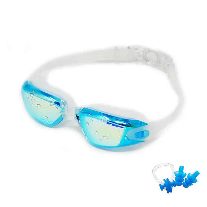 Swimming Goggles - Anti-Fog UV Protection, Waterproof, Adjustable Silicone