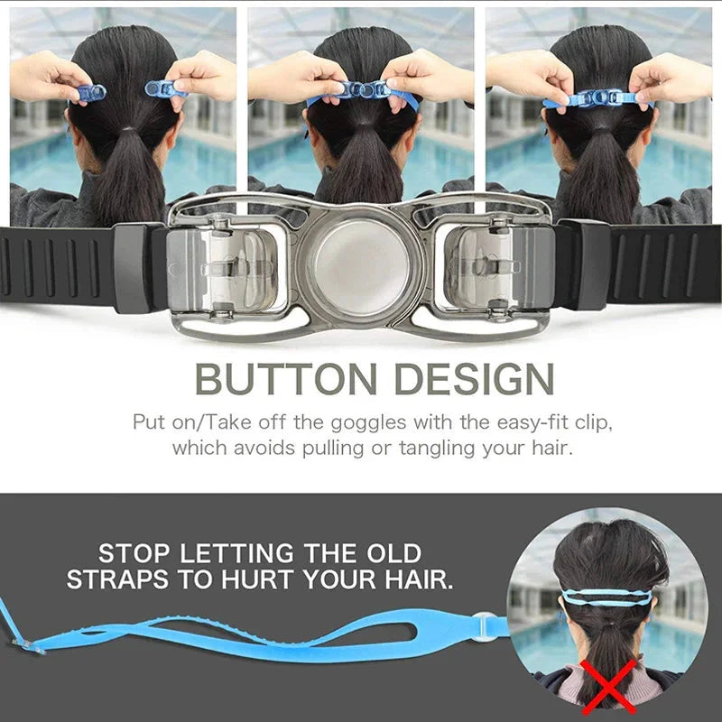 Swimming Goggles - Anti-Fog UV Protection, Waterproof, Adjustable Silicone