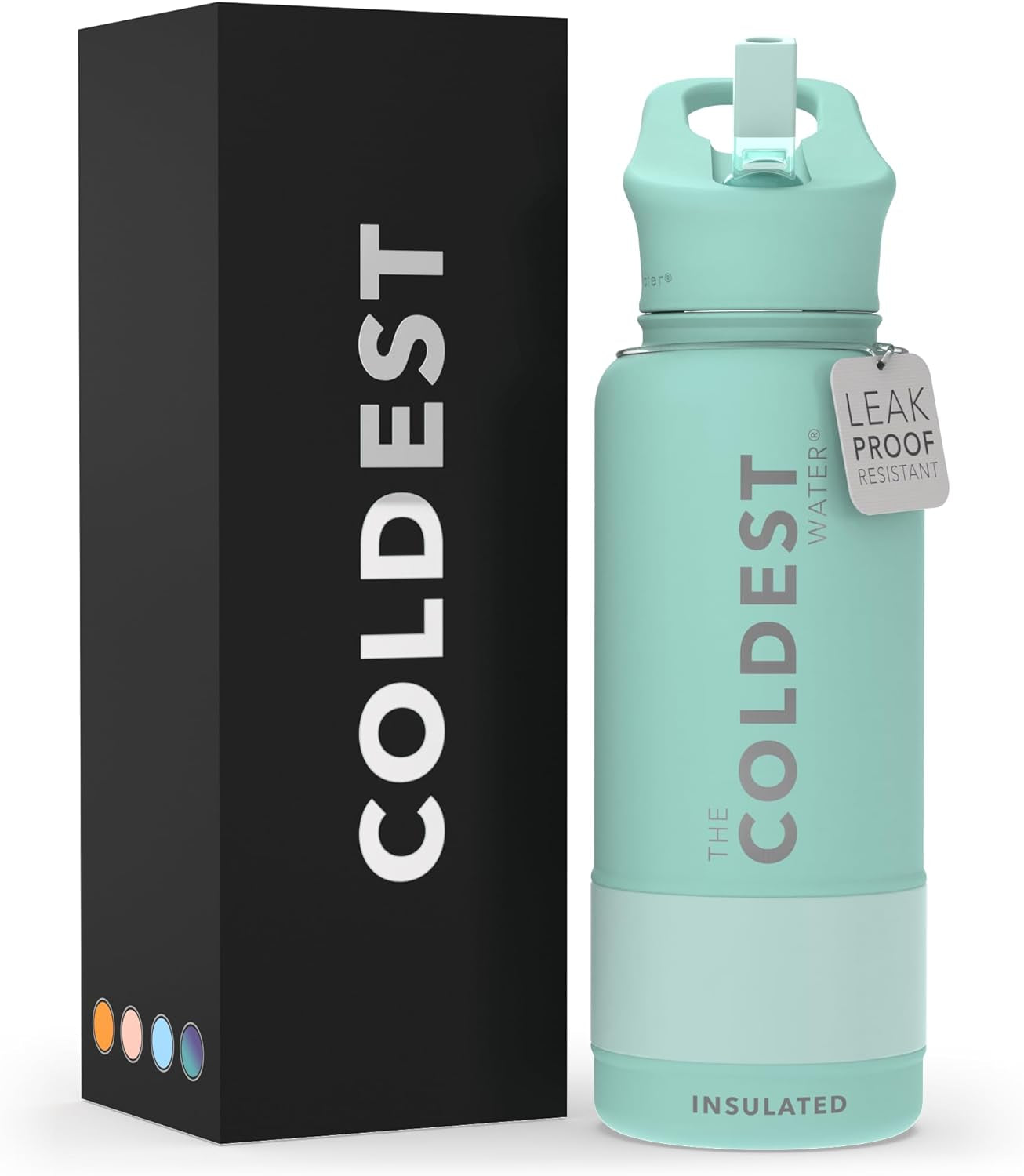 Coldest Insulated Water Bottle with Straw Lid 