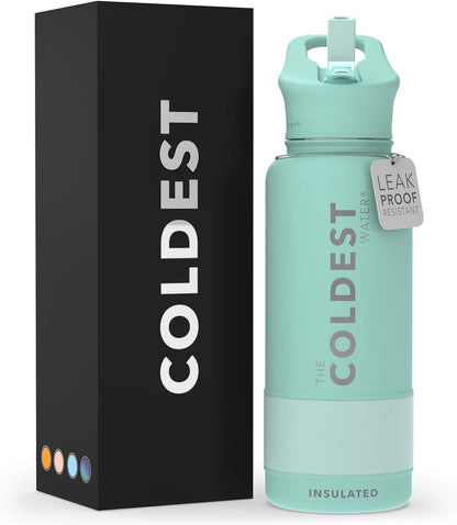 Coldest Insulated Water Bottle with Straw Lid 