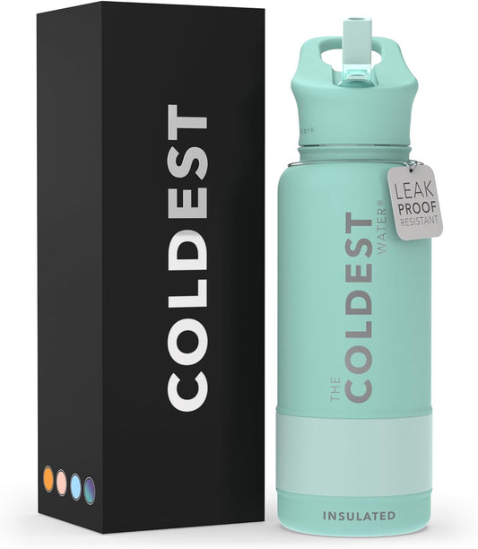 Coldest Insulated Water Bottle with Straw Lid 