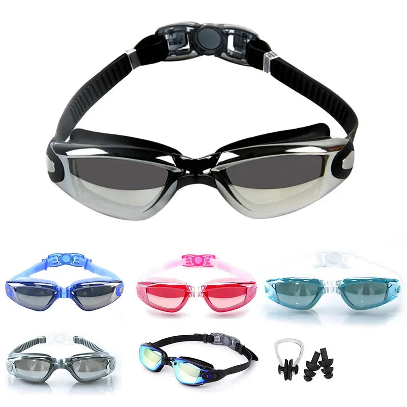 Swimming Goggles - Anti-Fog UV Protection, Waterproof, Adjustable Silicone