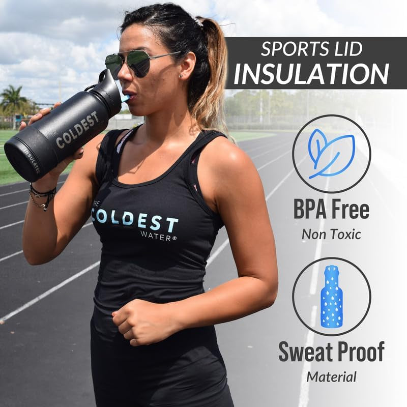 Coldest Insulated Water Bottle with Straw Lid 