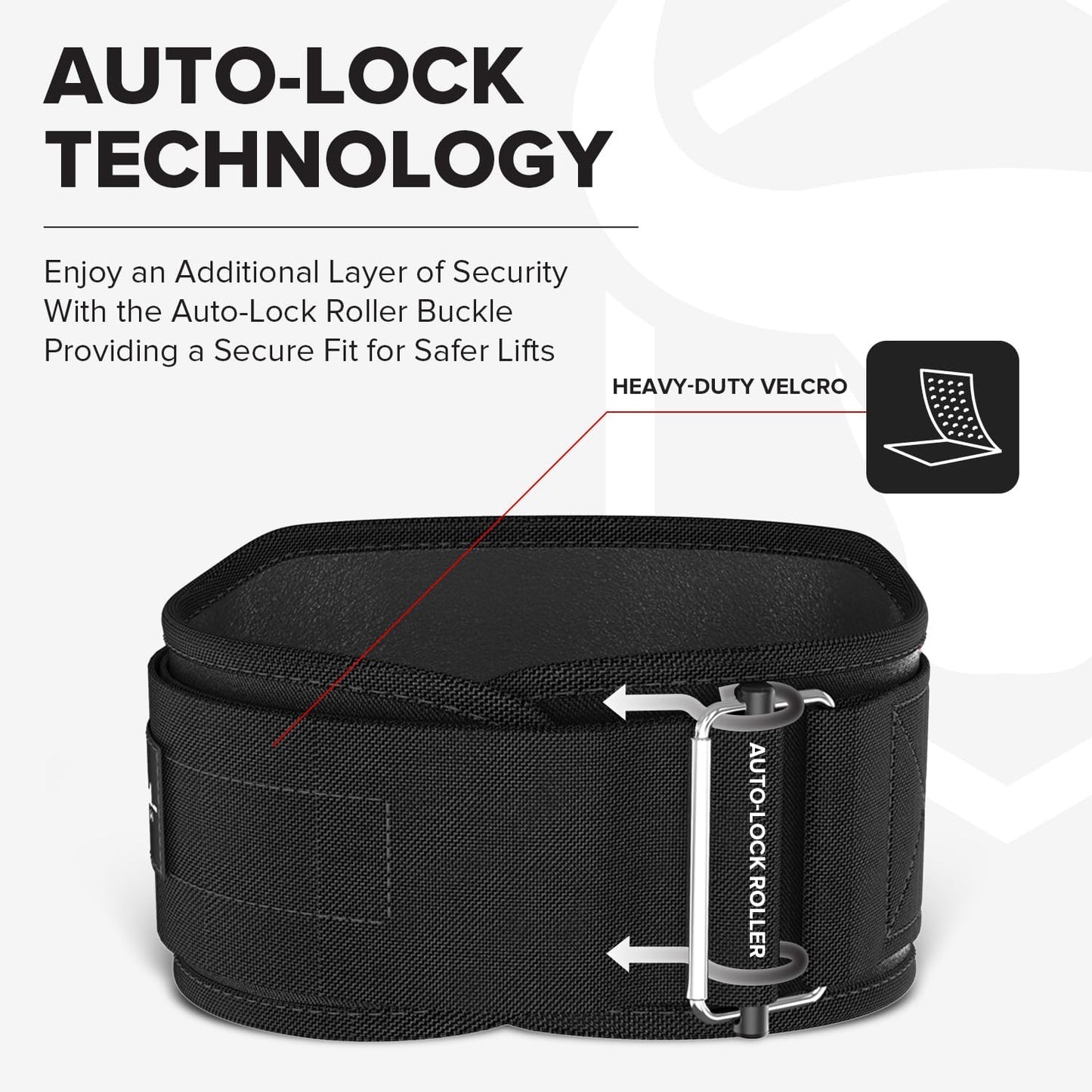 Weightlifting Belt for Men and Women - 6 Inch Auto-Lock & Back Support