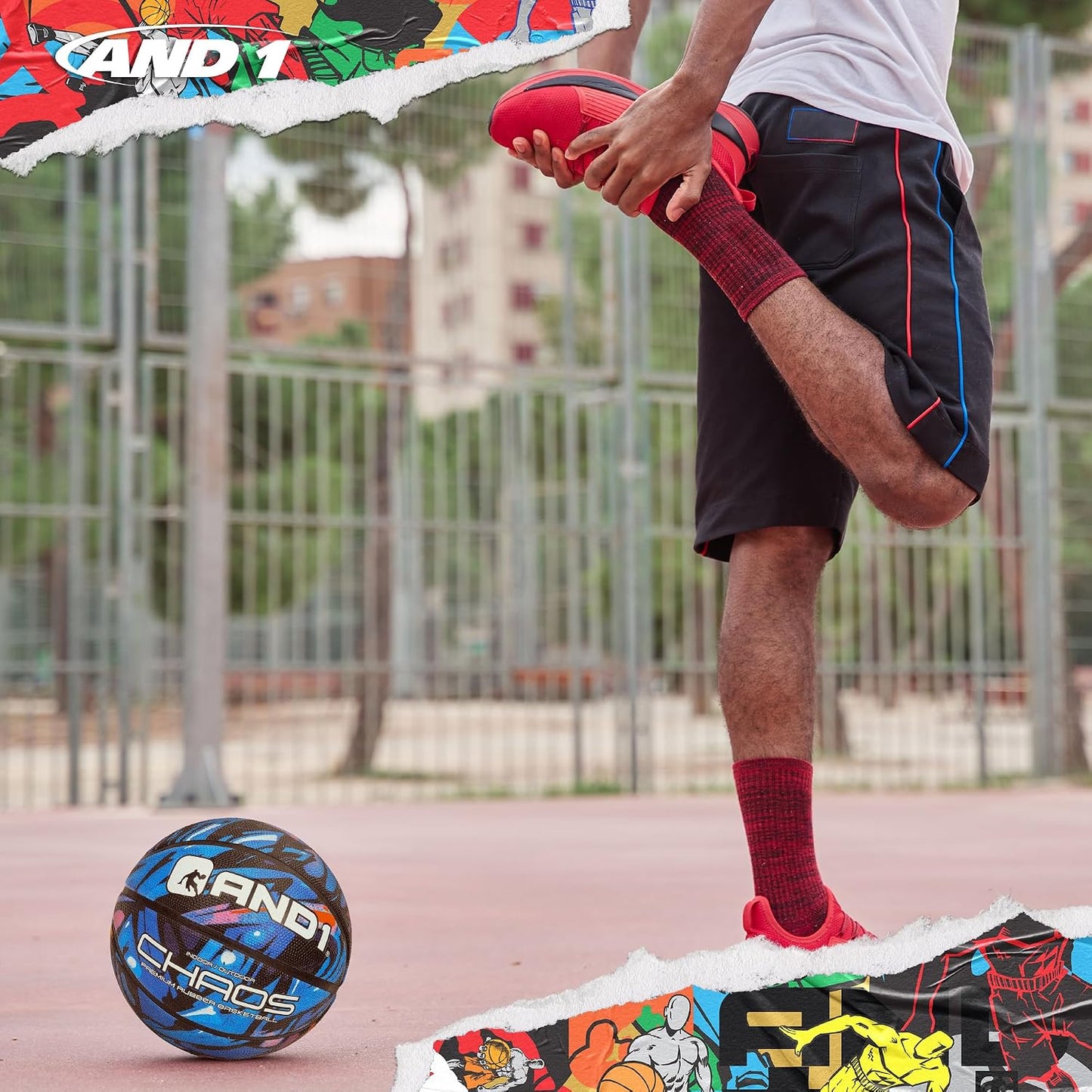 Chaos Rubber Basketball: (Deflated W/Pump Included), Official Regulation Size