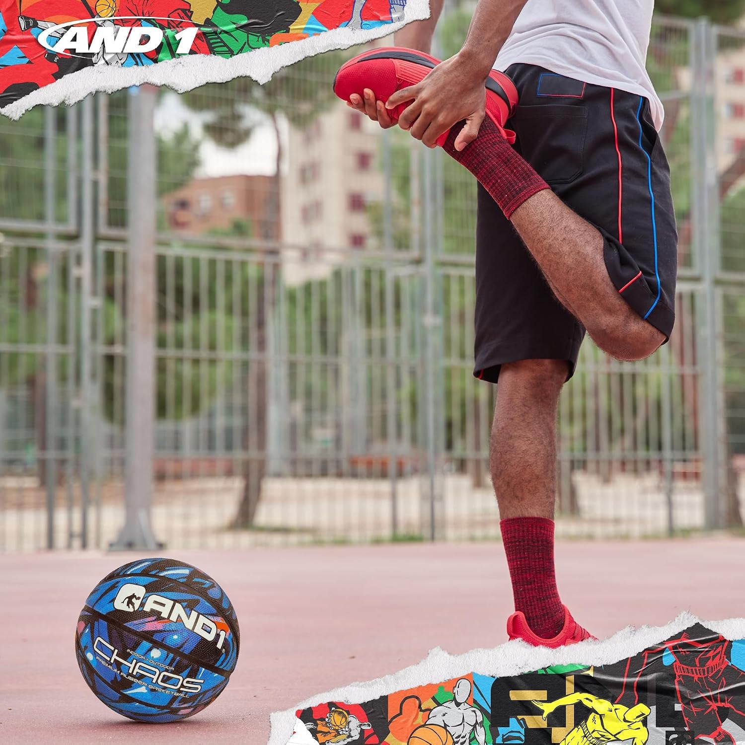 Chaos Rubber Basketball: (Deflated W/Pump Included), Official Regulation Size