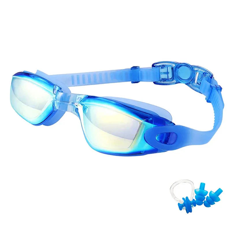 Swimming Goggles - Anti-Fog UV Protection, Waterproof, Adjustable Silicone