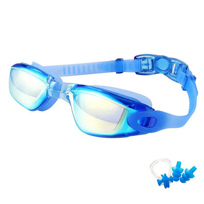 Swimming Goggles - Anti-Fog UV Protection, Waterproof, Adjustable Silicone
