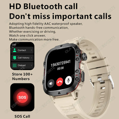 Smartwatch - Flashlight, Bluetooth, & Fitness - Waterproof for Android & IOS 