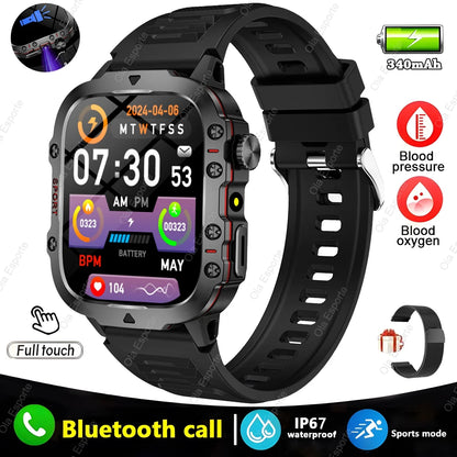 Smartwatch - Flashlight, Bluetooth, & Fitness - Waterproof for Android & IOS 