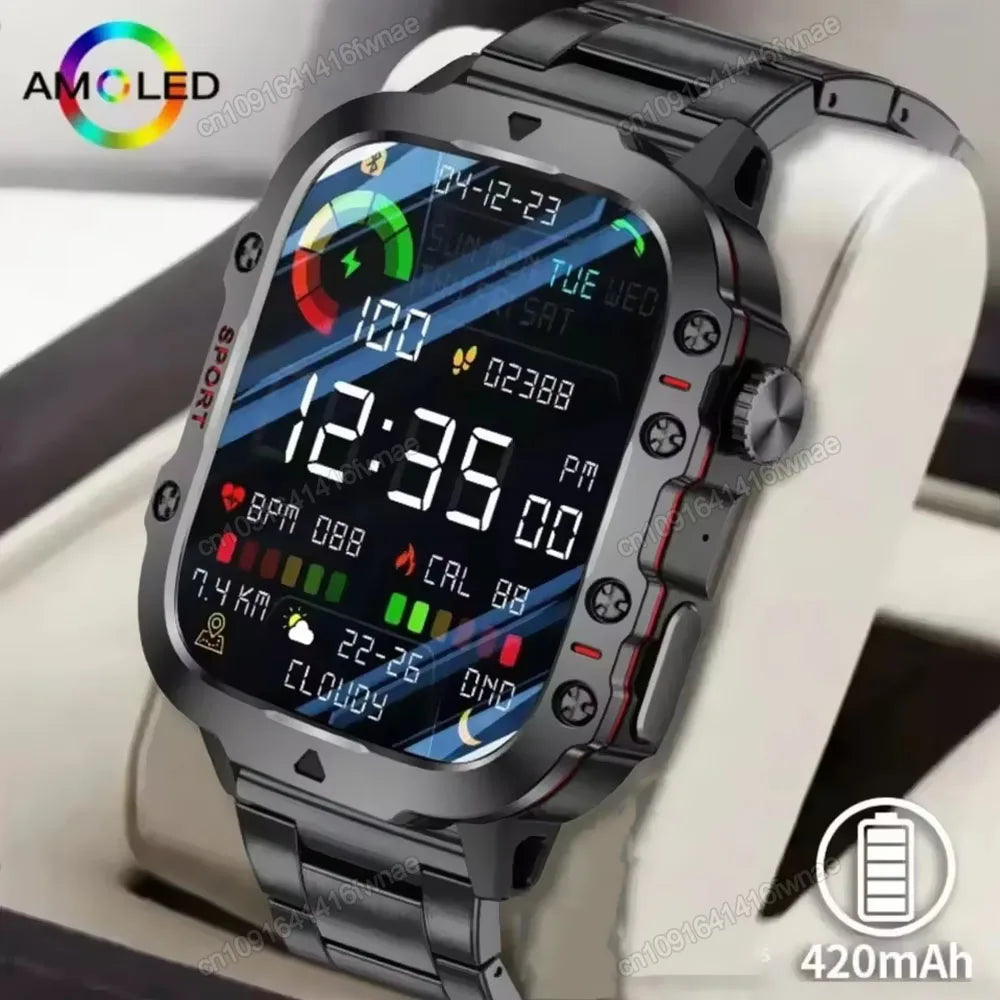 Smartwatch - Flashlight, Bluetooth, & Fitness - Waterproof for Android & IOS 