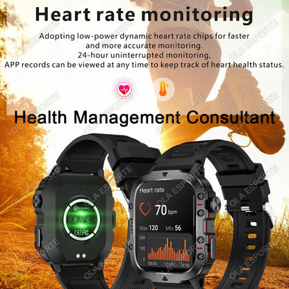 Smartwatch - Flashlight, Bluetooth, & Fitness - Waterproof for Android & IOS 