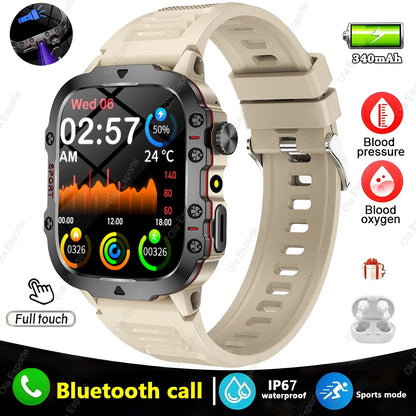 Smartwatch - Flashlight, Bluetooth, & Fitness - Waterproof for Android & IOS 