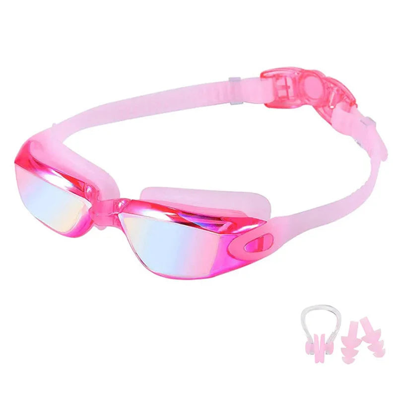 Swimming Goggles - Anti-Fog UV Protection, Waterproof, Adjustable Silicone