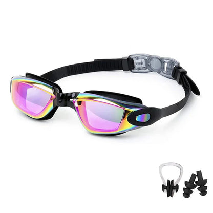 Swimming Goggles - Anti-Fog UV Protection, Waterproof, Adjustable Silicone