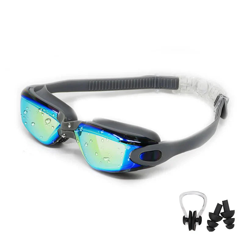 Swimming Goggles - Anti-Fog UV Protection, Waterproof, Adjustable Silicone