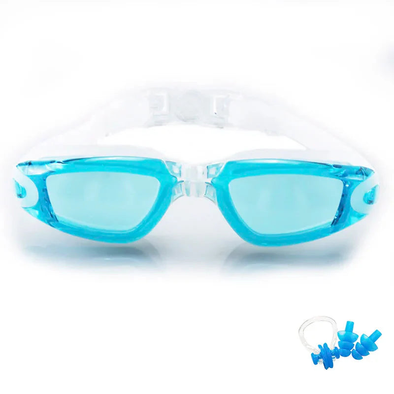 Swimming Goggles - Anti-Fog UV Protection, Waterproof, Adjustable Silicone