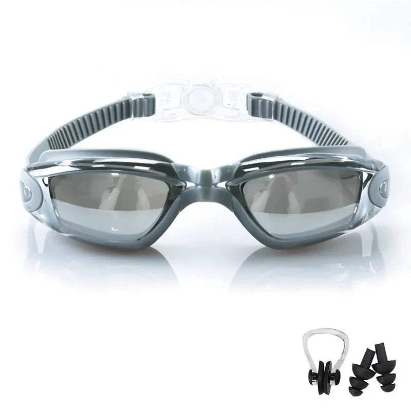 Swimming Goggles - Anti-Fog UV Protection, Waterproof, Adjustable Silicone