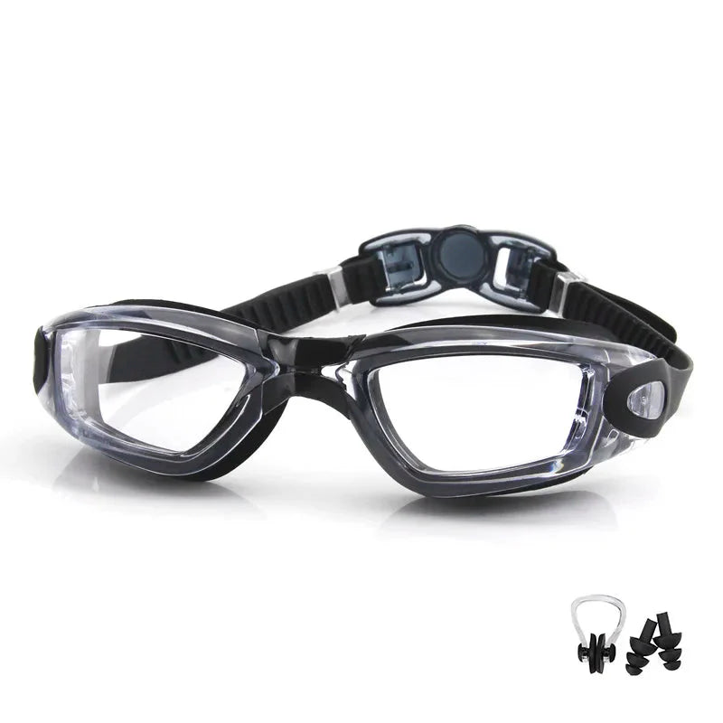 Swimming Goggles - Anti-Fog UV Protection, Waterproof, Adjustable Silicone